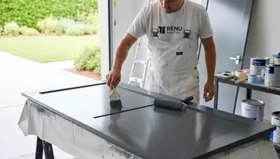 Professional door painting by expert house painters in Detroit, MI for durable, weather-resistant finishes