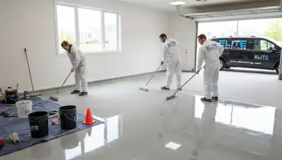 Professional epoxy floor coating in Detroit MI garage for durable, moisture-resistant finish