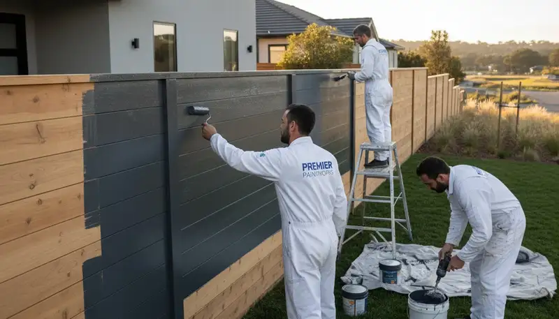 Professional fence painting in Detroit MI with durable weather-resistant wood and metal coating