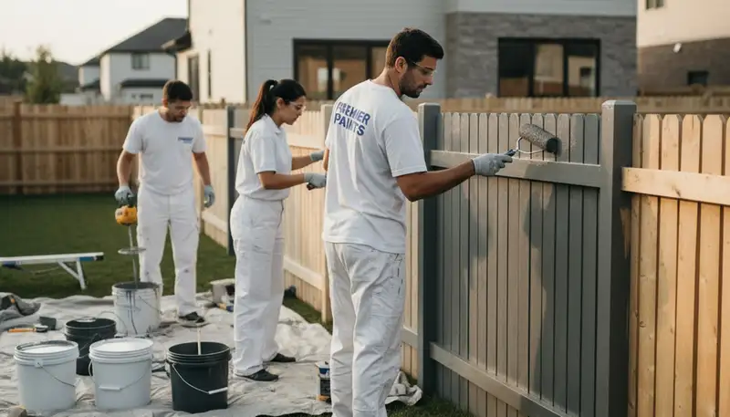 Professional fence painting in Detroit, MI with durable weather-resistant wood and metal coatings