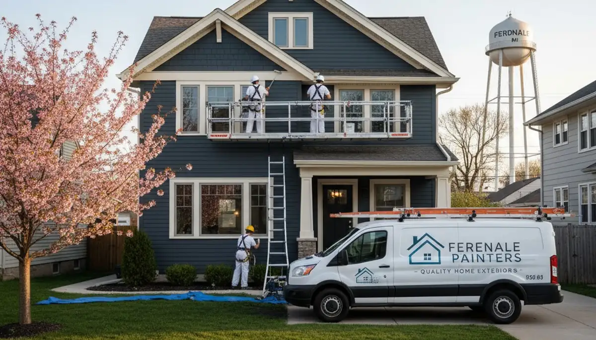 House painting service in Detroit, MI by professional painters on a residential property