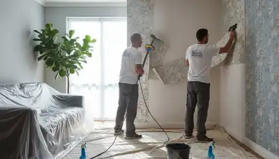 Professional wallpaper removal and surface prep by house painters in Detroit, MI