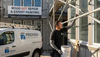 Professional wood rot repair on Detroit MI home exterior by expert house painters