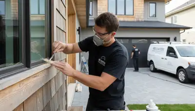 Detroit MI wood rot repair experts restoring damaged exterior house siding before painting